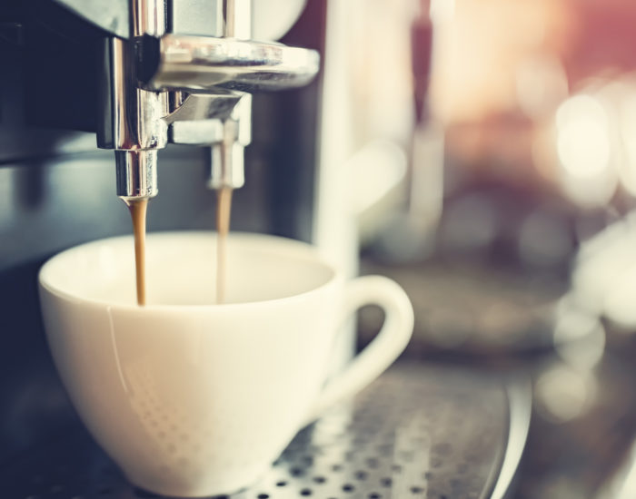 Espresso machine making fresh coffee Espresso machine making fresh coffee